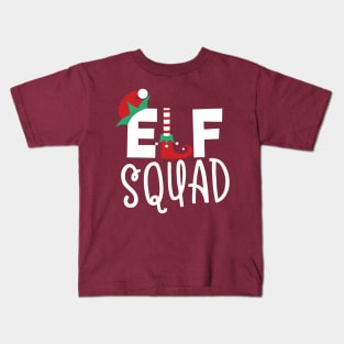 Cute funny elf squad Christmas Kids T-Shirt